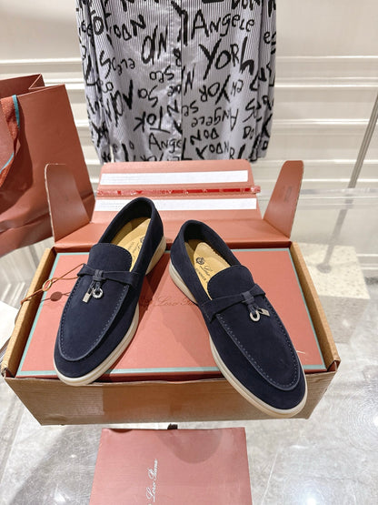 LP Summer Charms Walk Loafers Charcoal Blue Suede 565856