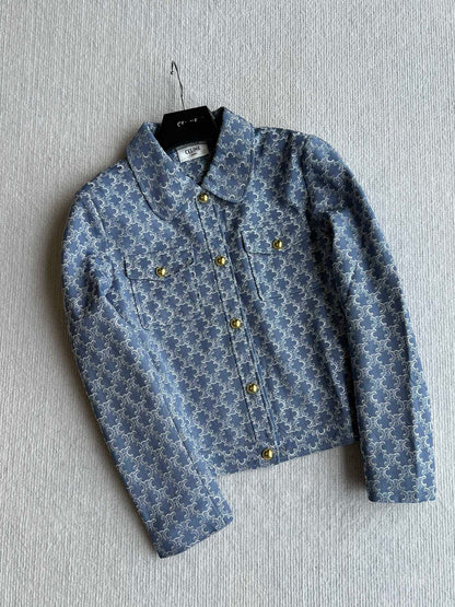 Celine 25 Jacket Blue Triacetate Polyester 275777