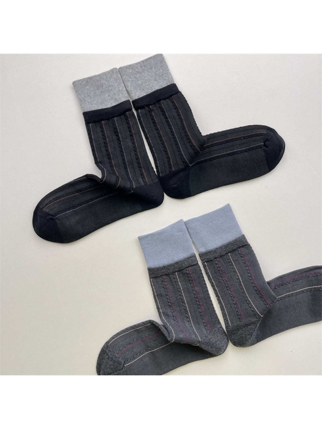 Rufia - Color-Block Mid-Calf Socks – Minimalist &amp; Warm