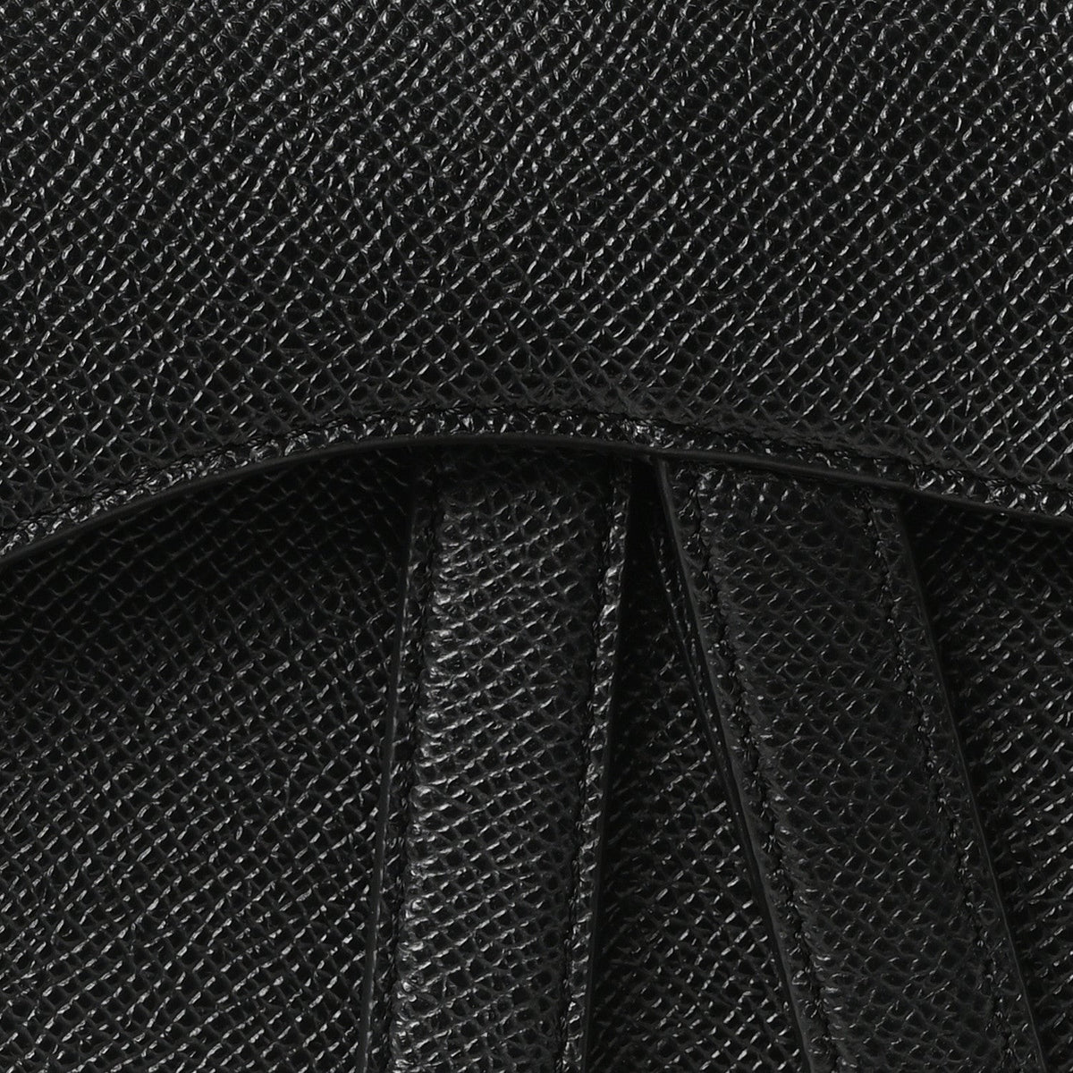 Grained Calfskin Saddle Bag Black