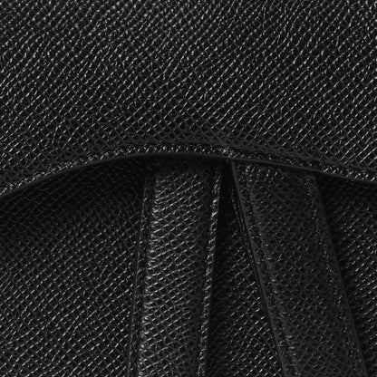 Grained Calfskin Saddle Bag Black
