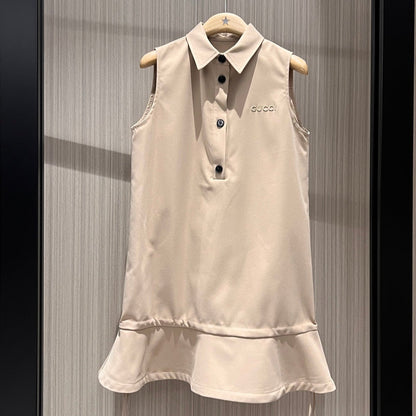 Gucci Sleeveless Vest Dress Beige Polyester Fiber
