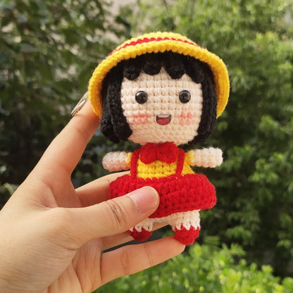Cute Cherry Blossom Doll Crochet Bag Keychain