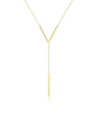 New V-Shaped Long Sexy Clavicle Gold Colour Chain Neckla