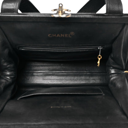 Caviar Quilted Frame Shoulder Bag Black
