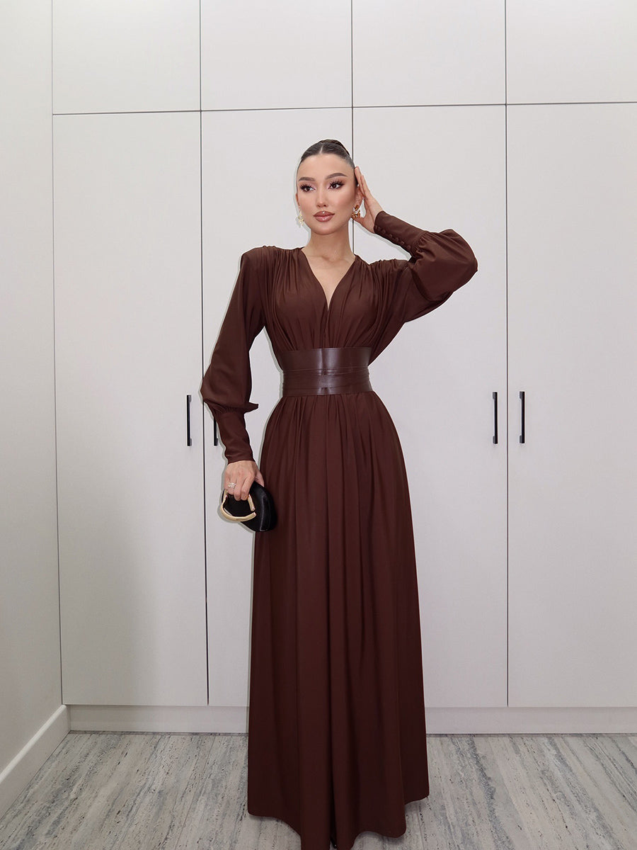 Gianna Maxi Dress In Browm