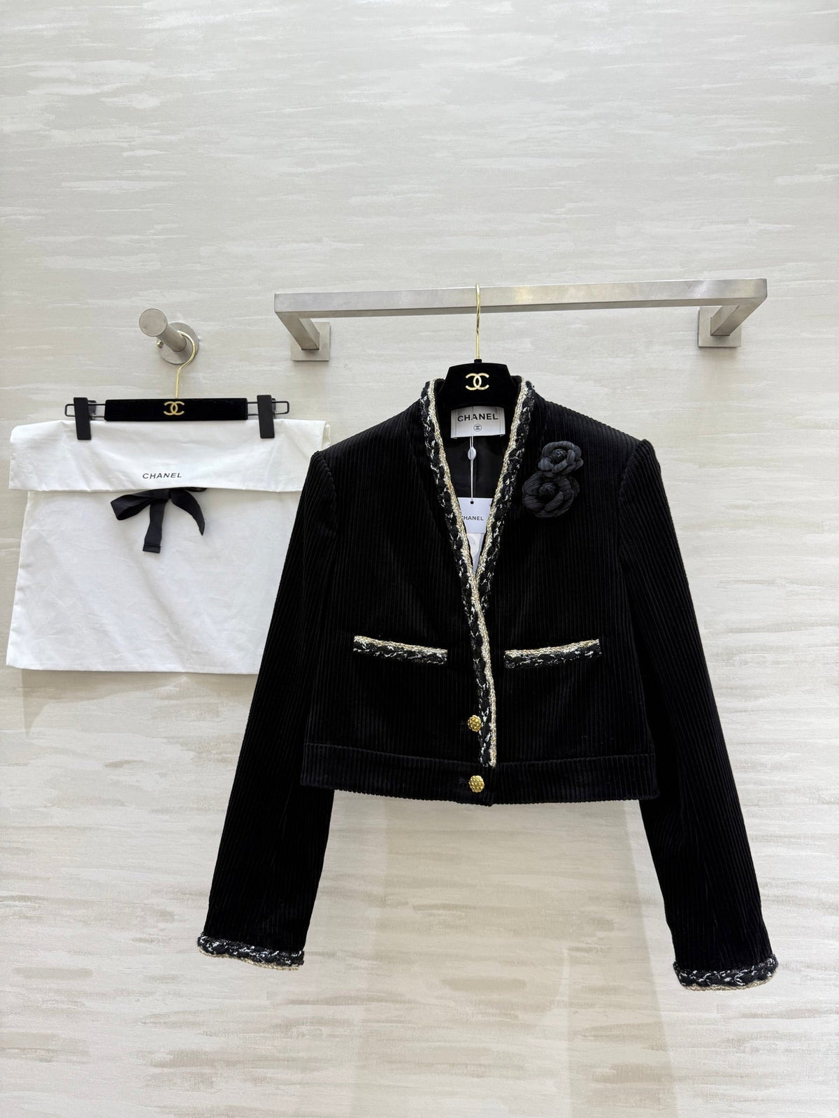 CC FW 25/26 Corduroy Jacket Black White Tweed 343352