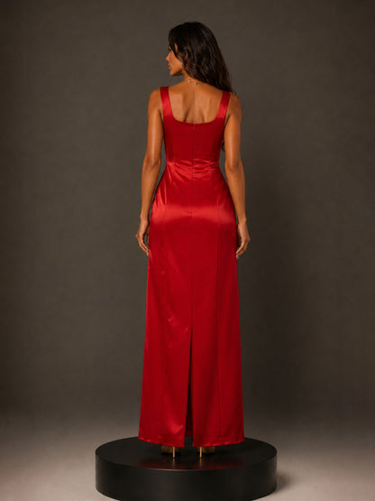 Eloisa Maxi Dress with Embroidered Large Floral Panels