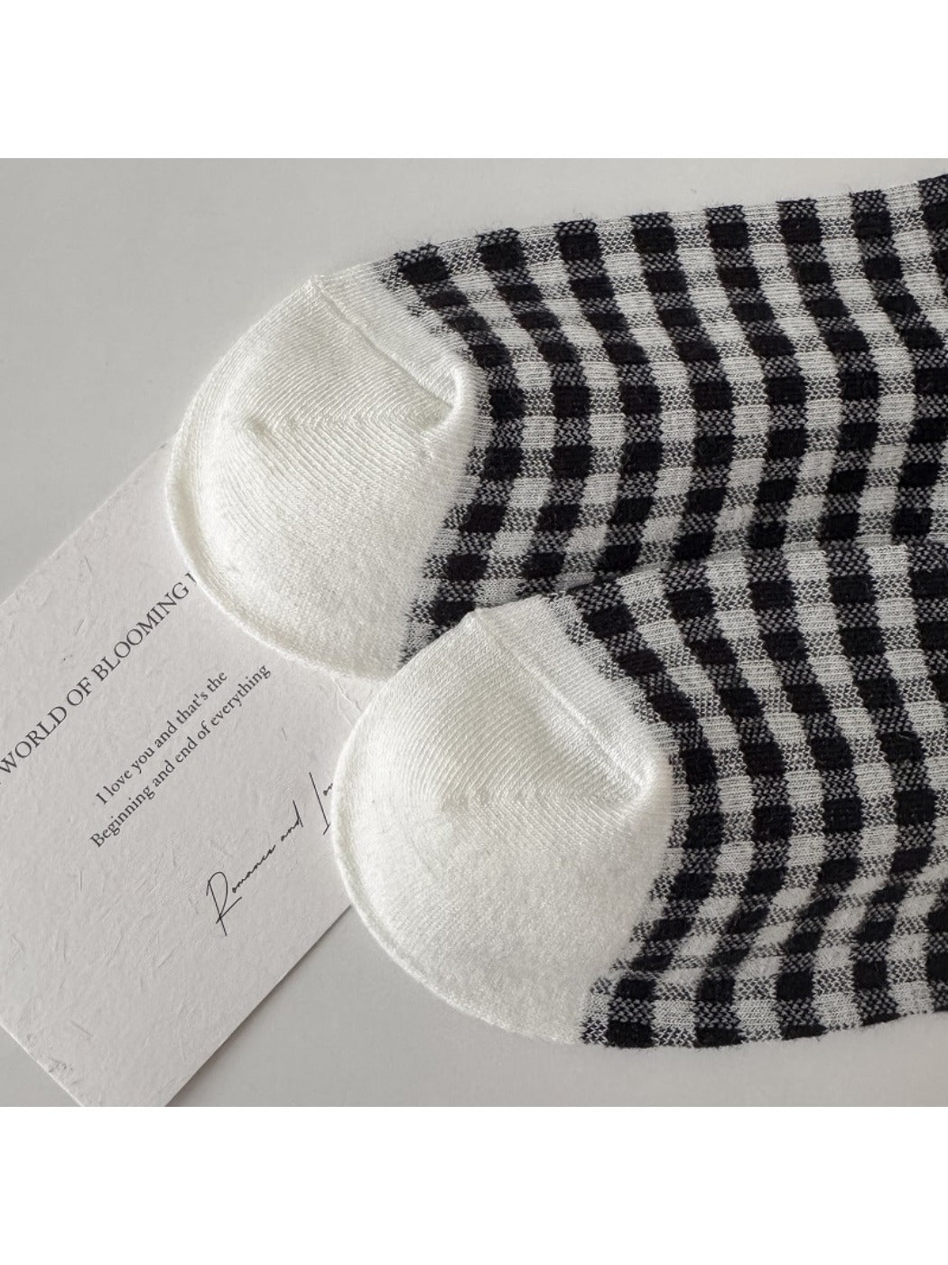 Rufia - Cute Cat Embroidery Plaid Socks for Women
