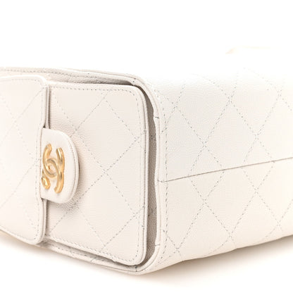 Caviar Quilted Mini Chanel 25 Handbag White