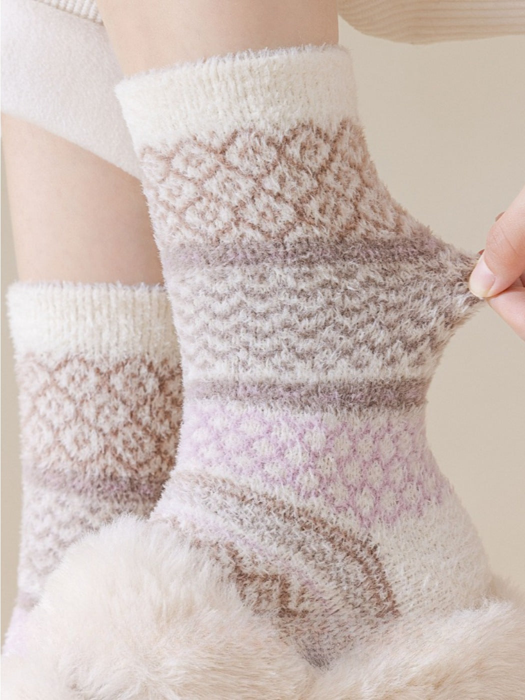Rufia - Cozy Fleece Thick Mid-Calf Socks