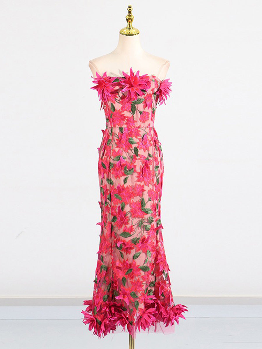 Helena 3D Floral Embroidered Maxi Dress
