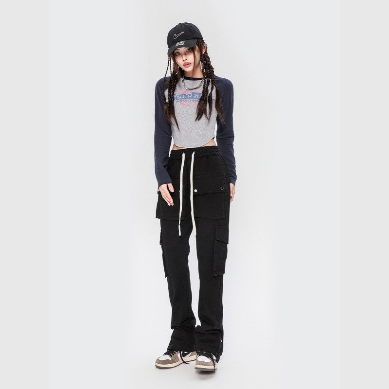 Button-Fly Multi-Pocket Cargo Pants Slim Fit Unisex Design