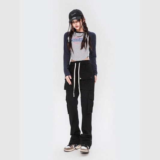 Button-Fly Multi-Pocket Cargo Pants Slim Fit Unisex Design