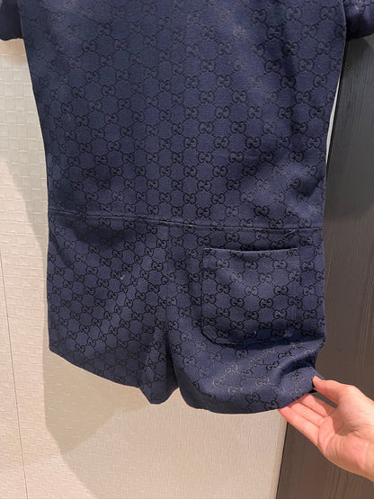 Gucci Jumpsuit Short Dark Blue Polyester Fiber