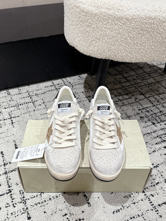 Golden Goose 2025 Star Sneaker Ivory Black mix Gold Suede Cowhide 500612