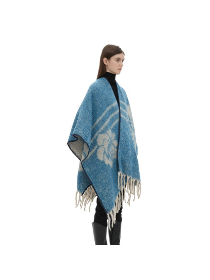 Scarvii - Floral Jacquard Winter Shawl Scarf