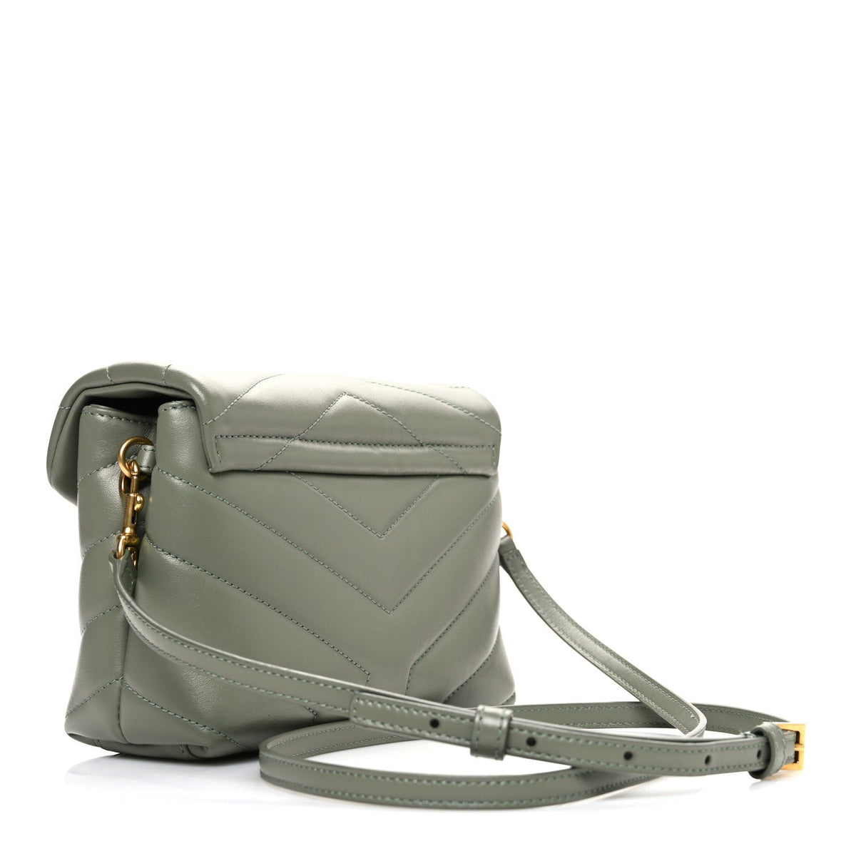 Calfskin Y Quilted Monogram Toy Loulou Crossbody Bag Light Sage