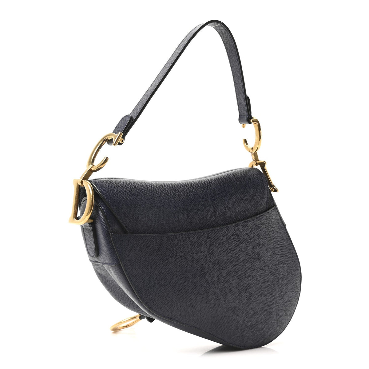 Grained Calfskin Saddle Bag Navy