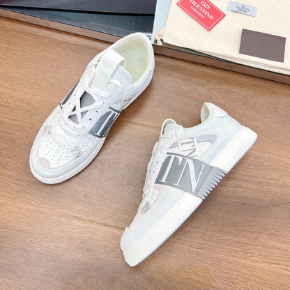 valenti low top vl7n white calfskin grey canvas