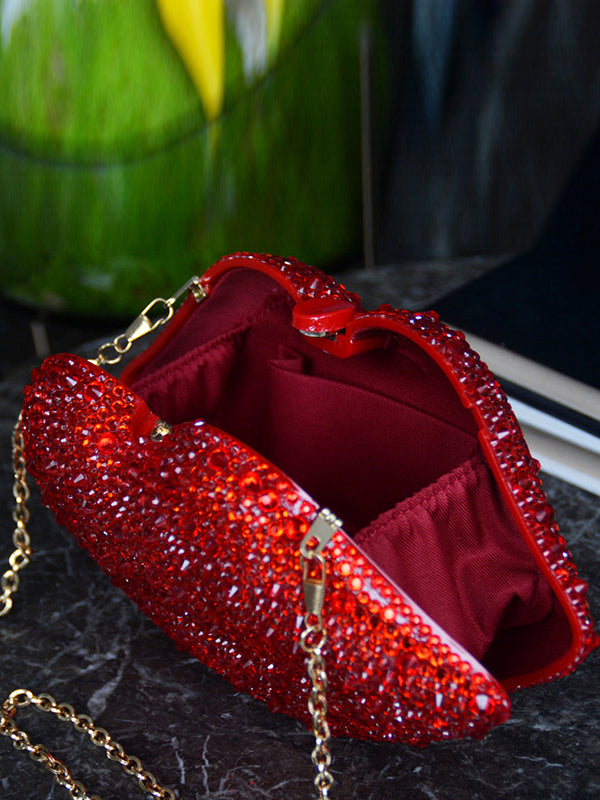 Chains Figure Geometric Rhine Stones Crossbody Bags