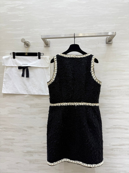 CC FW 25/26 Dress Black White Tweed 343342