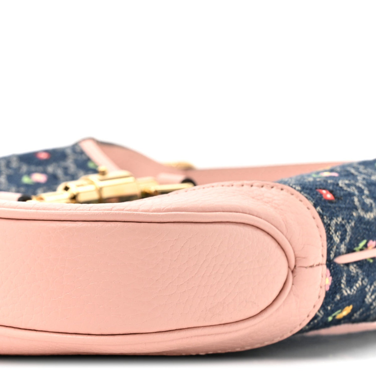 New Denim GG Monogram Calfskin Love Parade Small Jackie 1961 Hobo Light Pink
