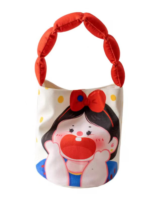 Cartoon Baby Face Niche Holding Bucket Bag