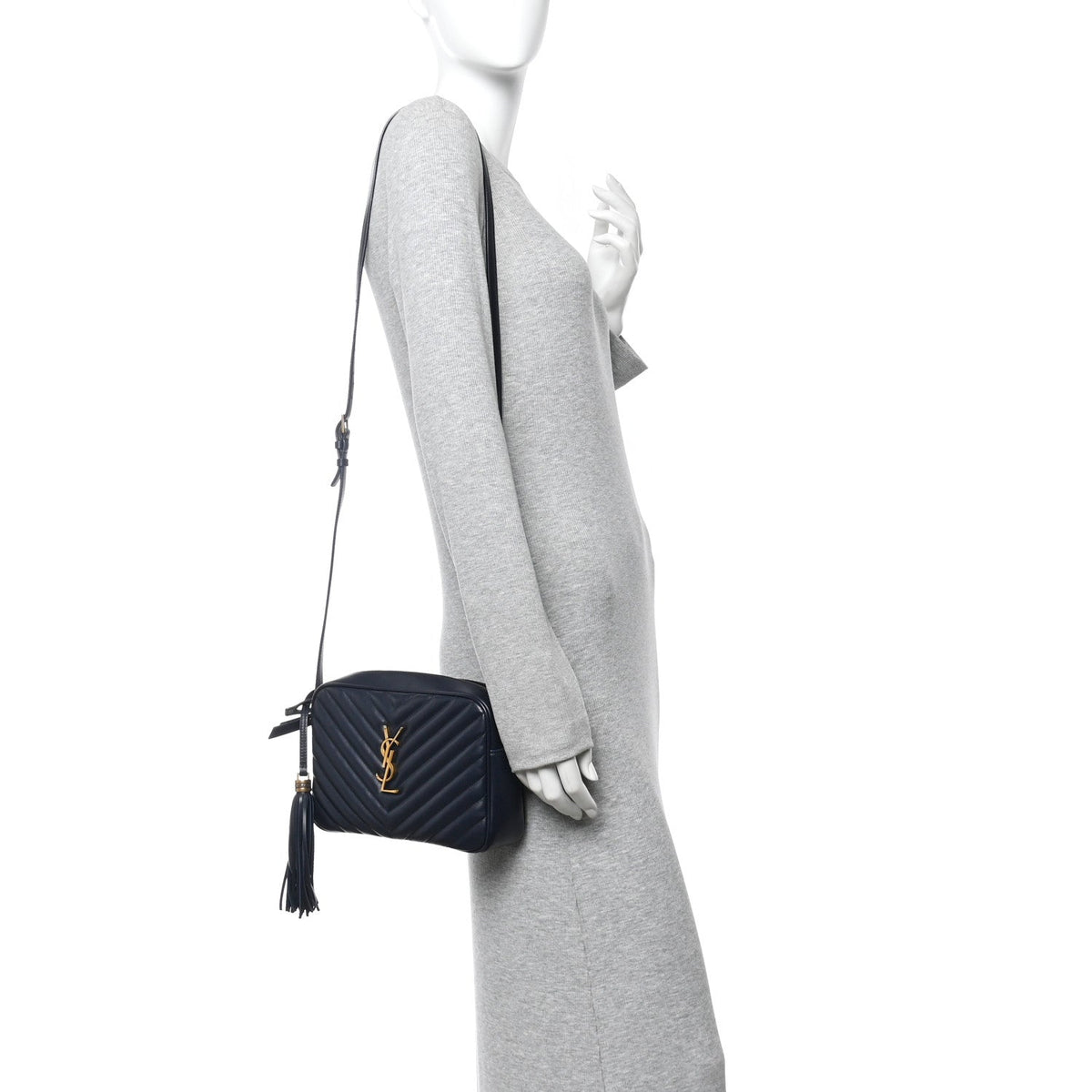 Calfskin Matelasse Monogram Lou Camera Bag Navy