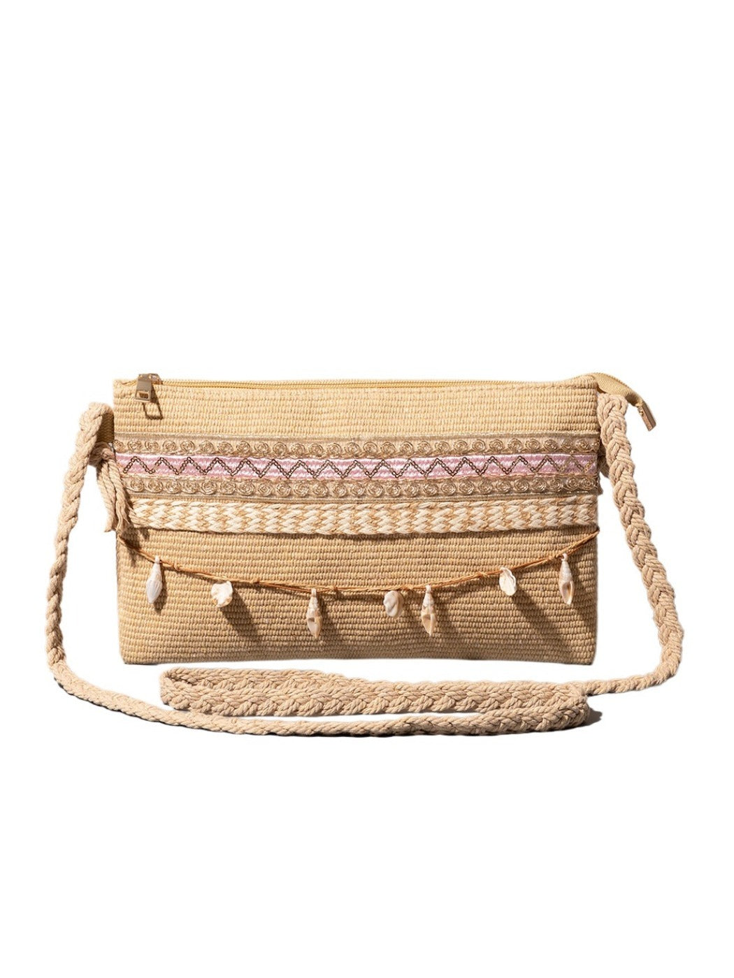 Cosbai - Boho Woven Crossbody Bag - Minimalist &amp; Spacious