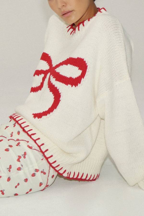 Rosalia Red Bows Knit Sweater