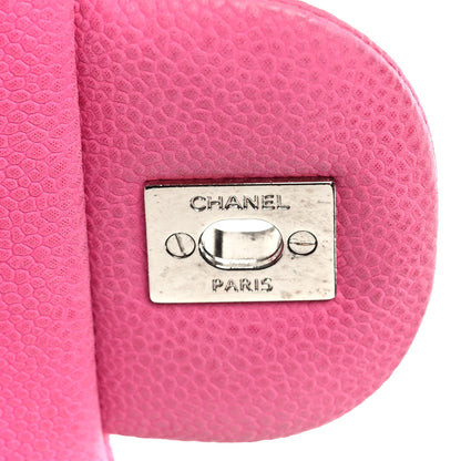 Iridescent Caviar Quilted Jumbo Double Flap Pink