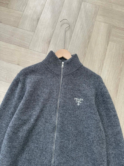 PRADA GRAY CASHMERE CARDIGAN