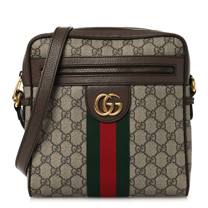 GG Supreme Monogram Web Small Ophidia Messenger Bag Brown