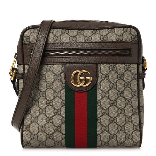 GG Supreme Monogram Web Small Ophidia Messenger Bag Brown