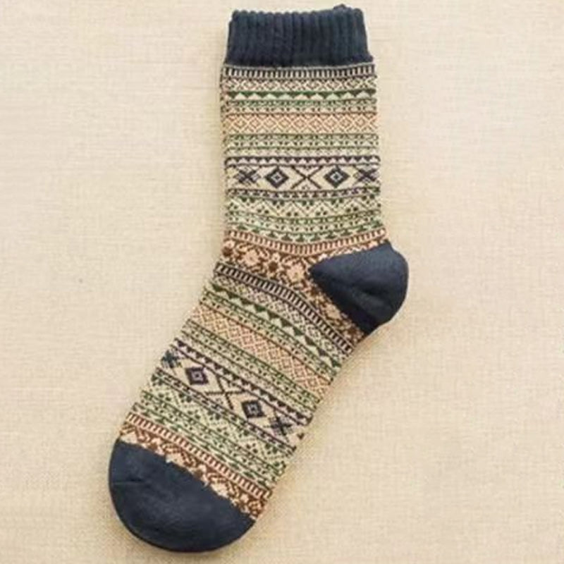 Vintage Casual Thicken Warm Crew Socks