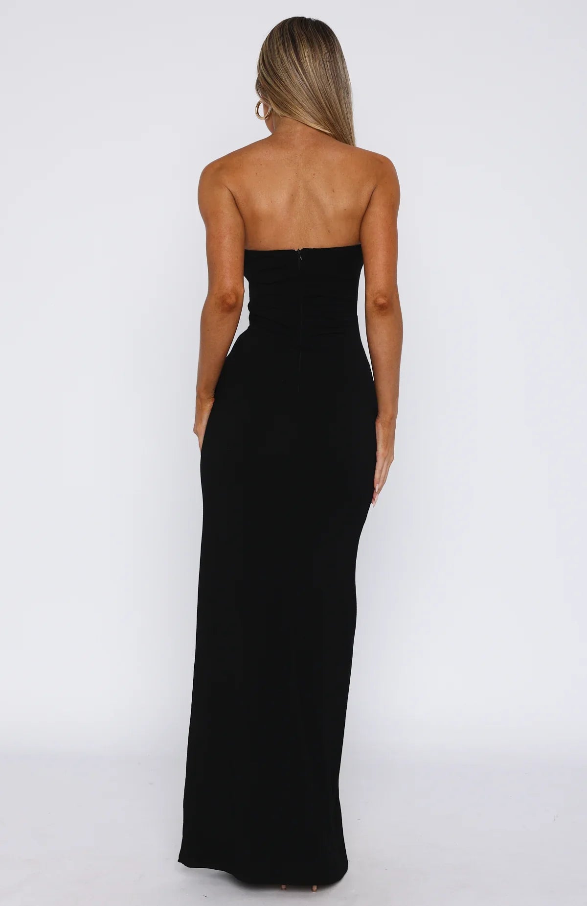 Deep In My Heart Strapless Maxi Dress Black