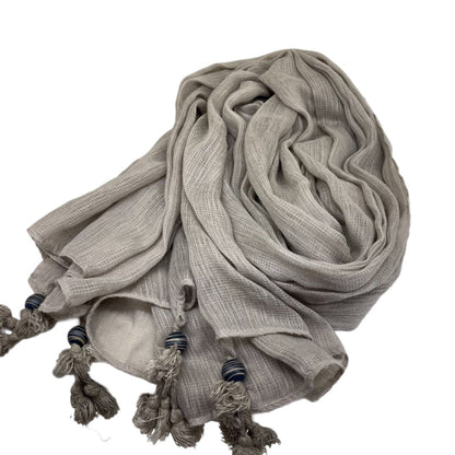 Scarvii - Large Color-Block Scarf With Fringe