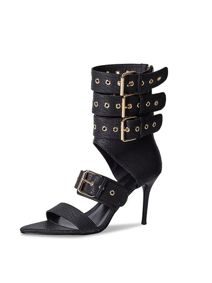 Yasmine Buckled Open-toe High Heels