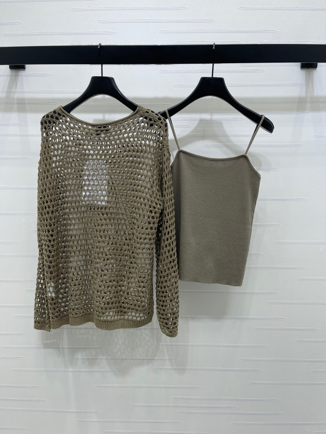 CC Ayered Long-Sleeved Top Grey Knit 343582