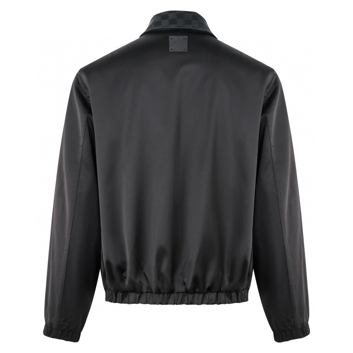 LV 1v Checkered Leather Collar Reversible Waist-cinching Jacket 494280