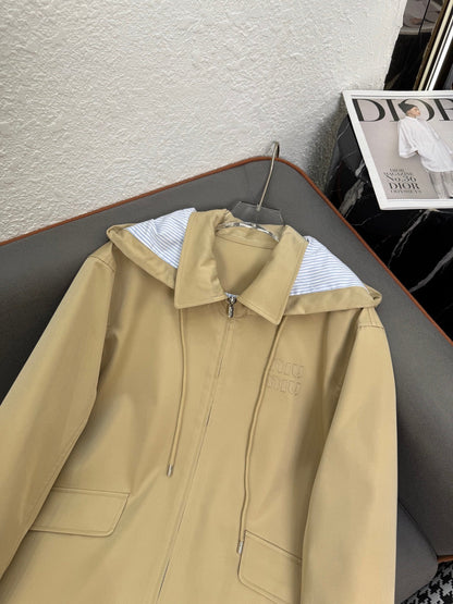 Miu Miu 25 Jacket Dark Beige Polyester 298098