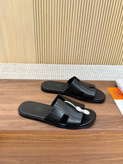 HM Izmir Sandal Black Rose Leather 294342
