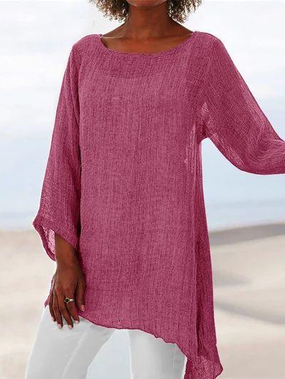 Pure Casual Jacket Irregular Long Sleeve T-Shirt Women'S Wear