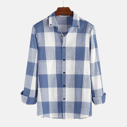 Saint Morris Plaid Button-Down Long Sleeve Shirt