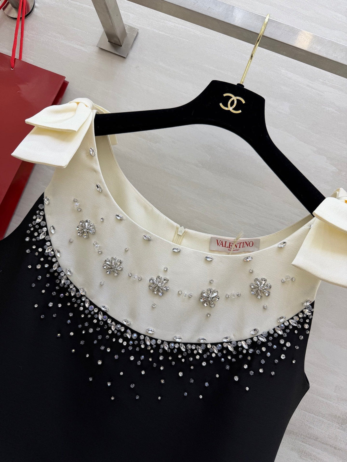 Valen 26s Rhinestone Beaded Dress Black Cotton 344751