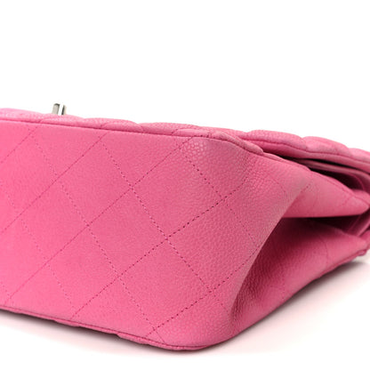 Iridescent Caviar Quilted Jumbo Double Flap Pink