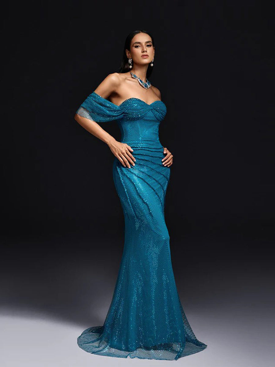 Nadia Maxi Dress In Teal