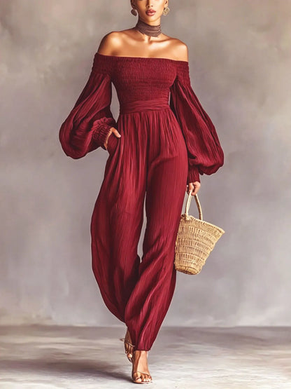 Genesis Balloon Sleeve Ruch Jumpsuit