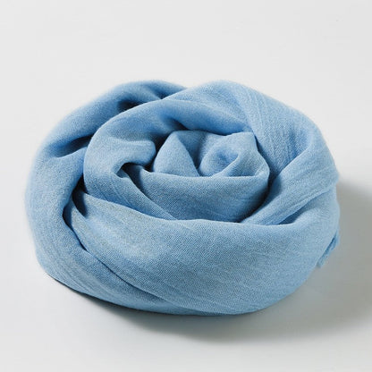 Solid Color Cotton And Linen Beach Long Scarf